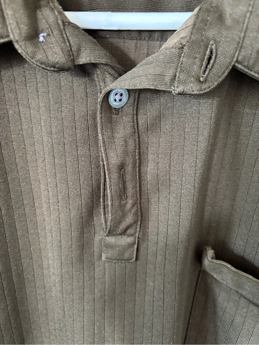 Banana Republic Men's Olive Polo with Chest Pocket